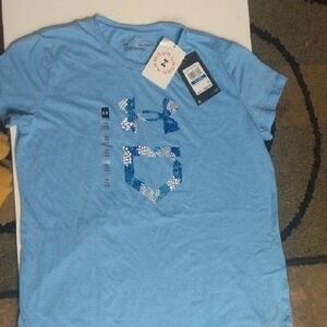 Under Armour Kids Light Blue Logo Tee